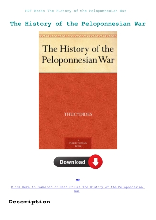 PDF Books The History of the Peloponnesian War