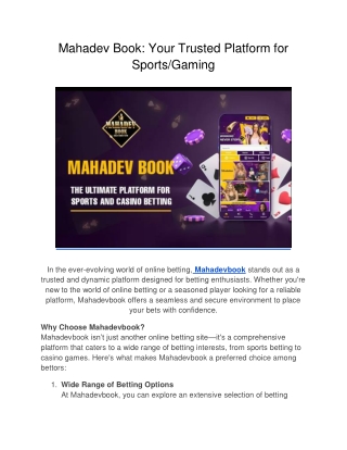 mahadev book your trusted platform for sports
