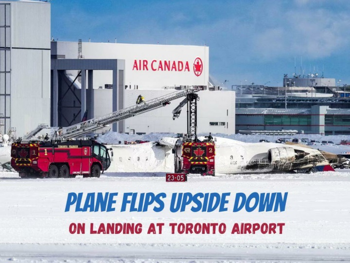 plane flips upside down on landing at toronto airport