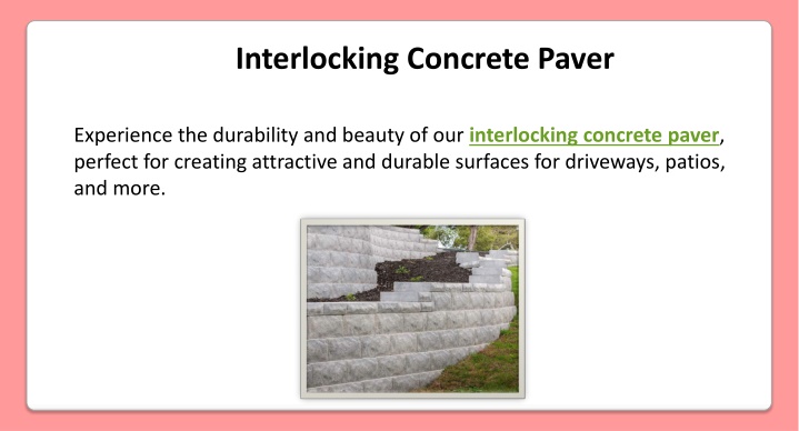 interlocking concrete paver