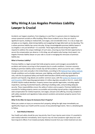 Los Angeles Premises Liability Lawyer