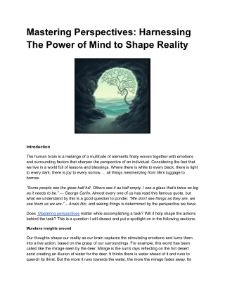 mastering perspectives harnessing the power