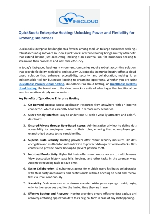 QuickBooks Enterprise Hosting Unlocking Power and Flexibility for Growing Businesses