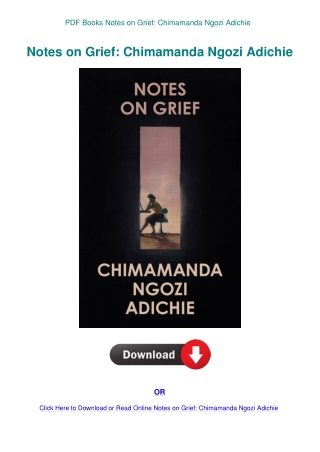 PDF Books Notes on Grief Chimamanda Ngozi Adichie