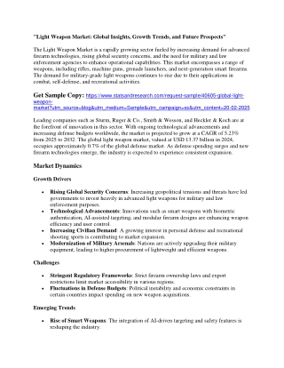 "Light Weapon Market: Global Insights, Growth Trends, and Future Prospects"