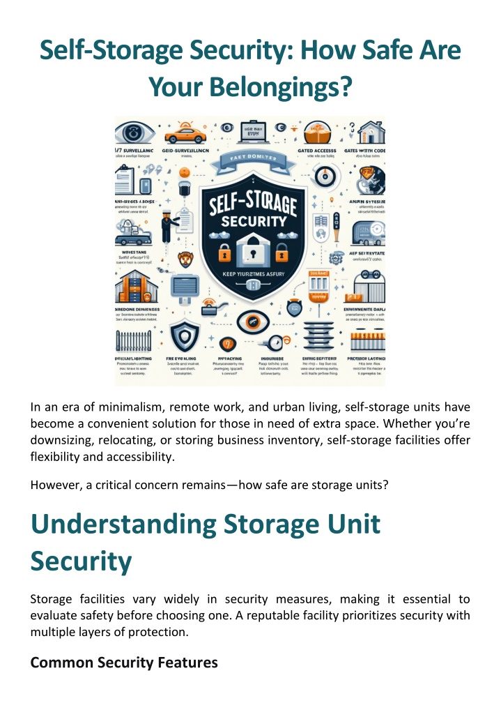 self storage security how safe are your belongings