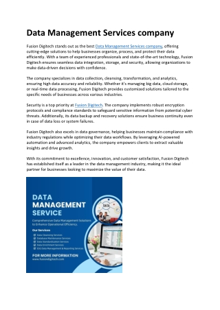 Data Management Services company