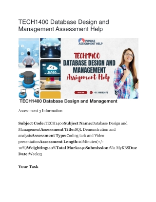 tech1400 database design and management
