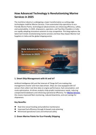 How Advanced Technology is Revolutionizing Marine Services in 2025