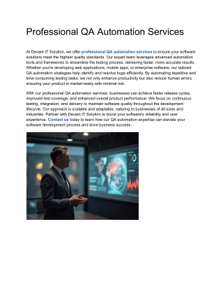 Professional QA Automation Services