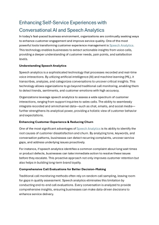 enhancing self service experiences with