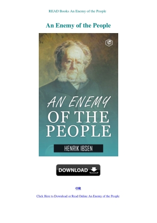 READ Books An Enemy of the People
