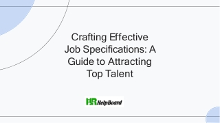 crafting e ff ective job specifications a guide