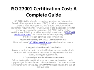 iso 27001 certification cost a complete guide