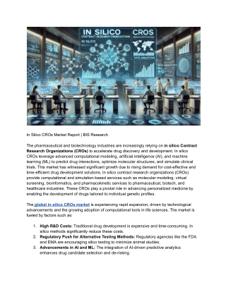In Silico CROs Market Report _ BIS Research
