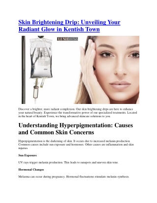 Skin Brightening Drip in kentish town