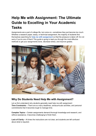 help me with assignment the ultimate guide
