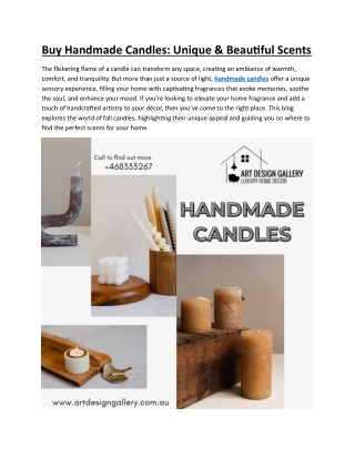 Buy Handmade Candles  Unique & Beautiful Scents