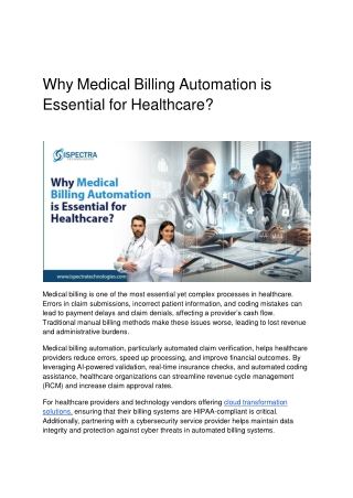 Medical billing is one of the most essential yet complex processes in healthcare (1)