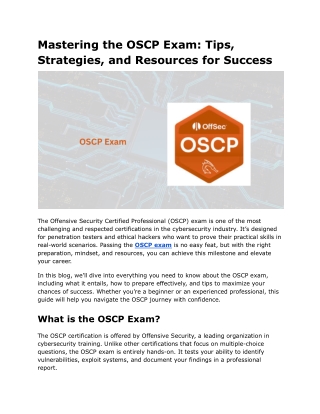 Mastering the OSCP Exam_ Tips, Strategies, and Resources for Success
