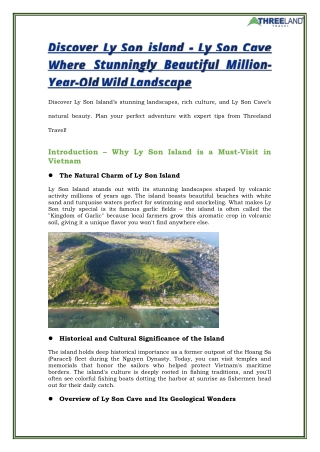 Discover Ly Son island - Ly Son Cave Where Stunningly Beautiful Million-Year-Old
