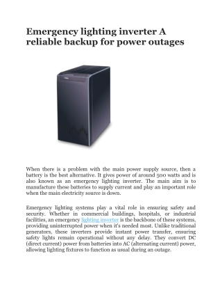 emergency lighting inverter a reliable backup