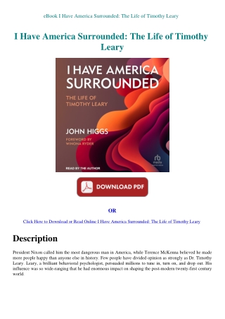 eBook I Have America Surrounded The Life of Timothy Leary