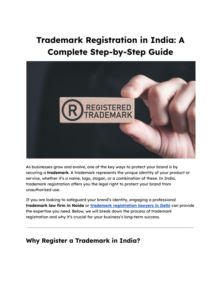 trademark registration in india a complete step