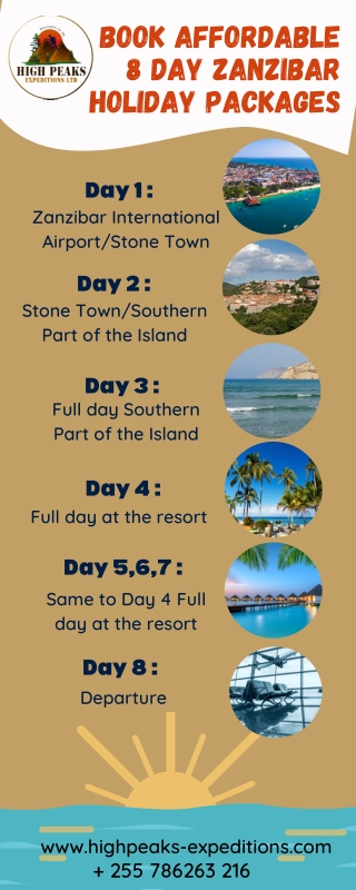 Book Affordable 8 Day zanzibar Holiday Packages