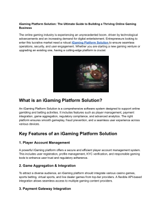 igaming platform solution the ultimate guide