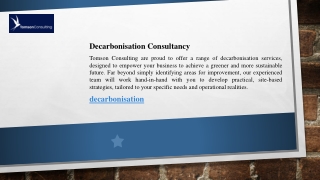 decarbonisation consultancy