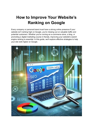 How to Improve Your Website’s Ranking on Google