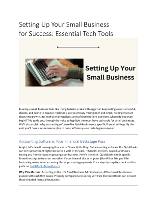 setting up your small business for success