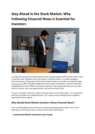 The Importance of Financial News and How to Stay Updated