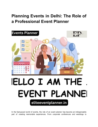 planning events in delhi the role