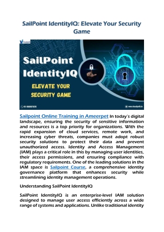 sailpoint identityiq elevate your security game