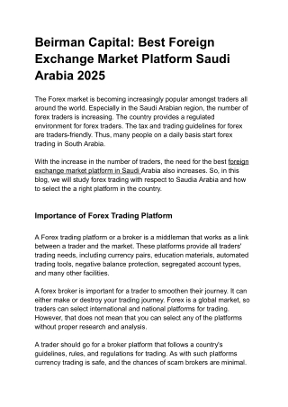 beirman capital best foreign exchange market