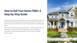 How to Sell Your Home FSBO A Step-by-Step Guide