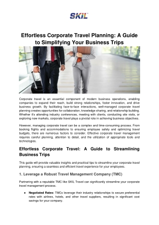 Effortless Corporate Travel Planning_ A Guide to Simplifying Your Business Trips