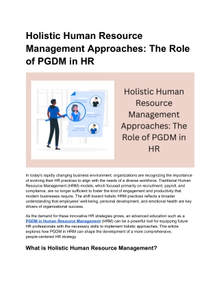 Holistic Human Resource Management Approaches_ The Role of PGDM in HR