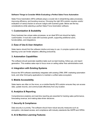 software things to consider while evaluating