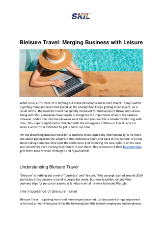 Bleisure Travel_ Merging Business with Leisure