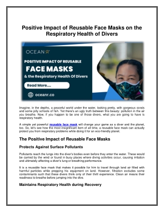 positive impact of reusable face masks