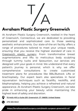 Avraham Plastic Surgery Greenwich