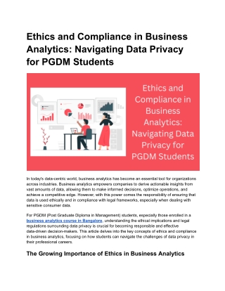 Ethics and Compliance in Business Analytics_ Navigating Data Privacy for PGDM Students