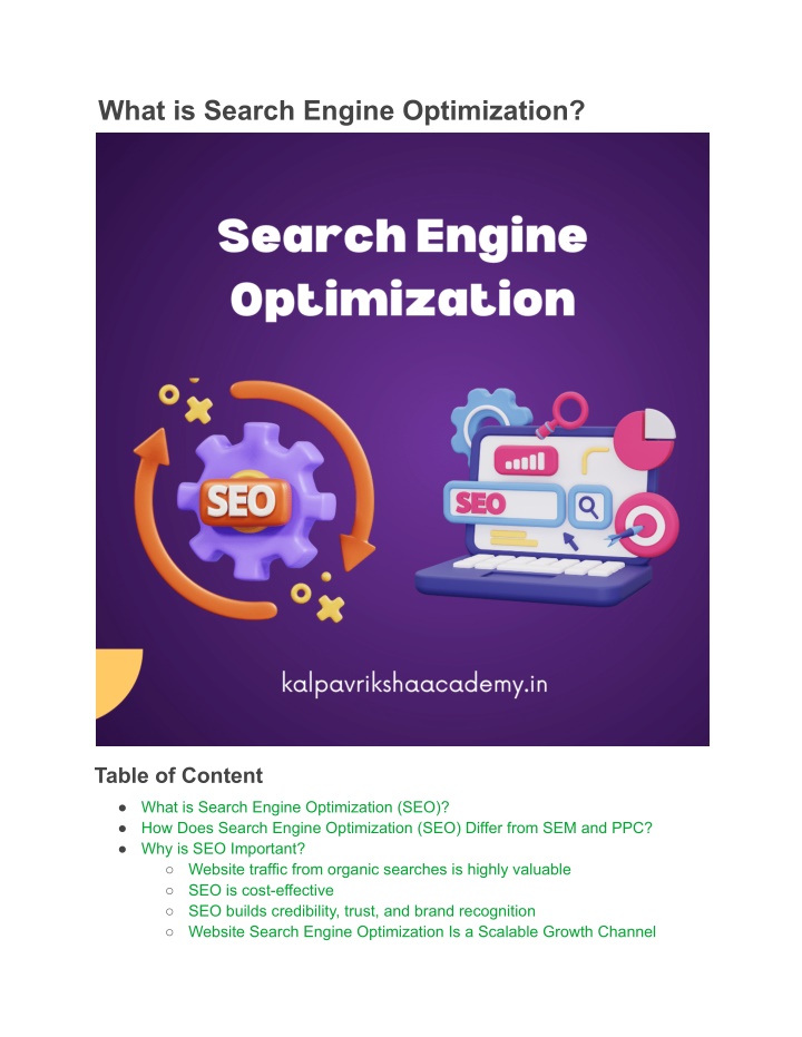 what is search engine optimization