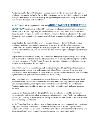 passing the adobe target certification exam