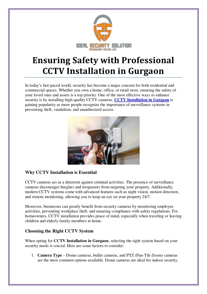 ensuring safety with professional cctv