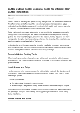 Gutter Cutting Tools Essential Tools for Efficient Rain Gutter Installation