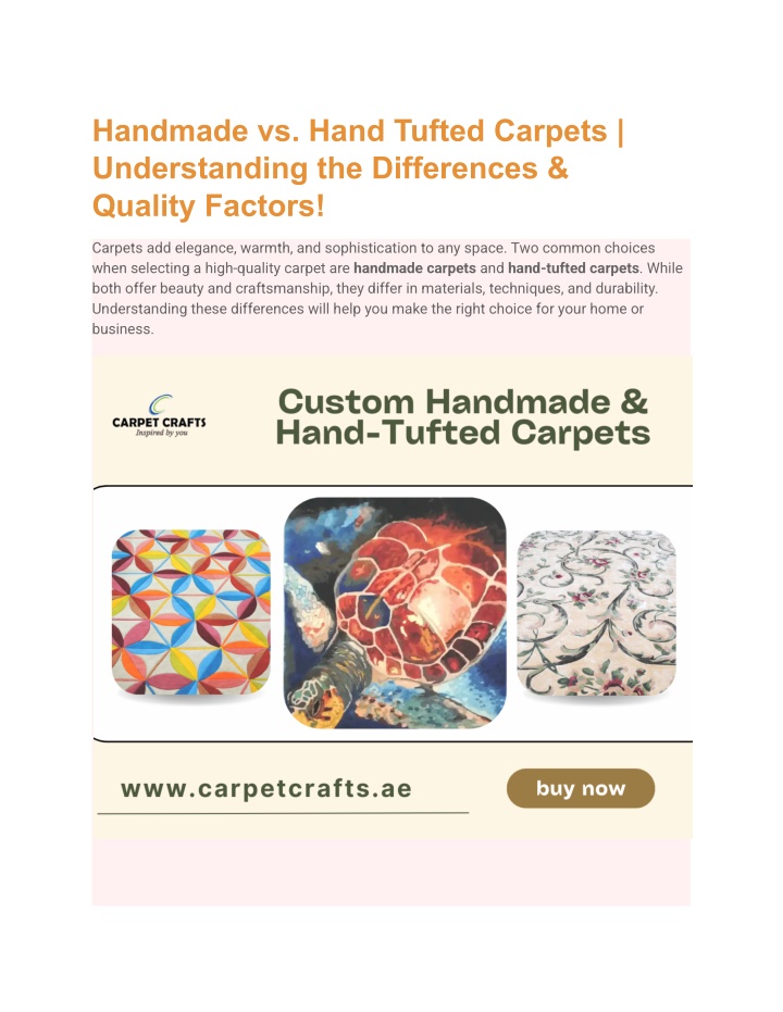 handmade vs hand tufted carpets understanding